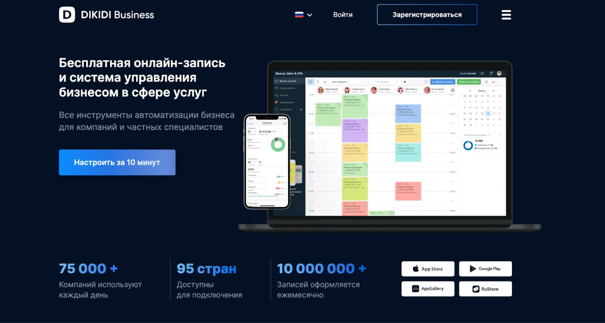 Сайт DIKIDI Business