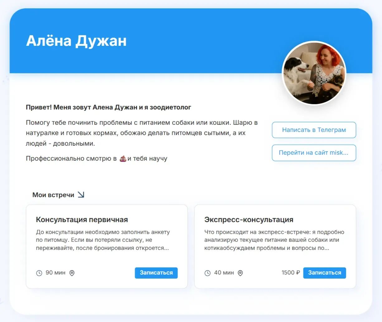 Сайт-визитка в Планёрке