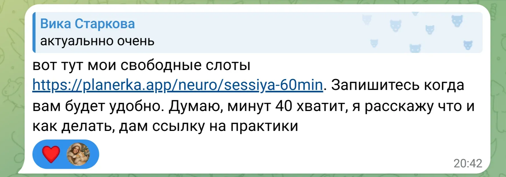 Ссылка на запись в Планёрке