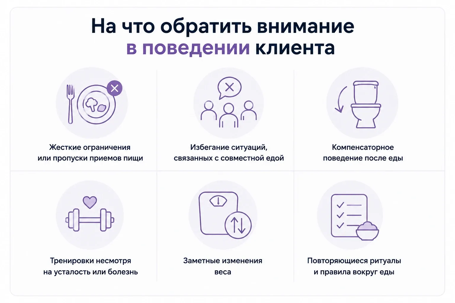 Отдельный признак не говорит о наличии РПП — важно оценивать их сочетание и влияние на жизнь клиента