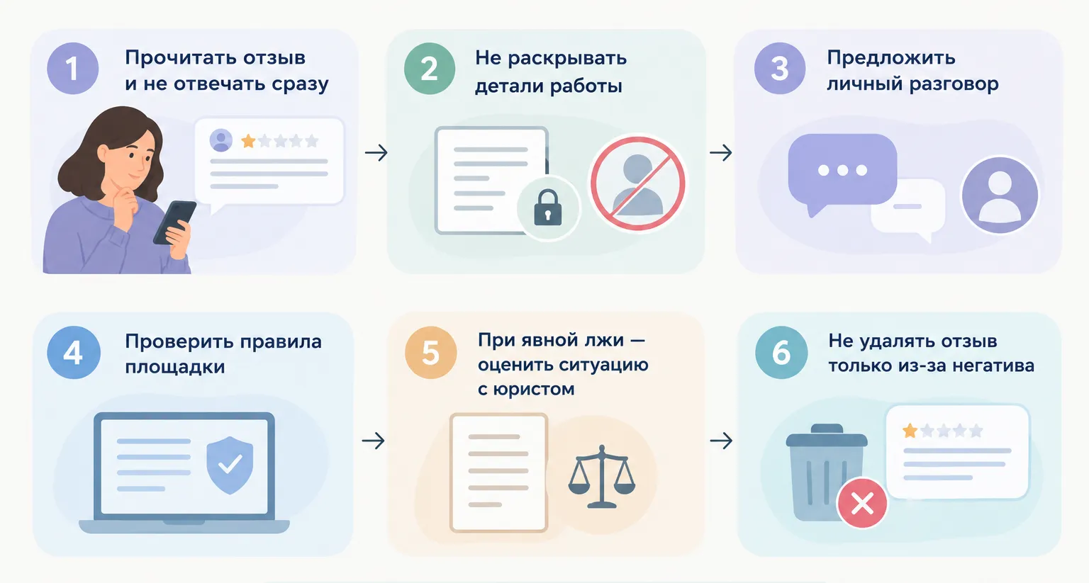 Шесть шагов работы с негативным отзывом