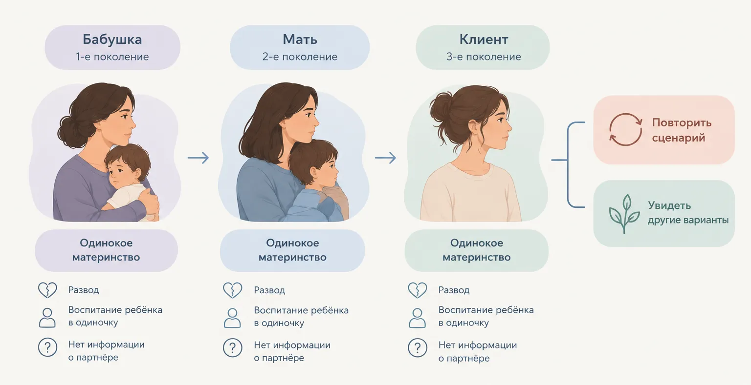 Генограмма семейных сценариев и выбор
