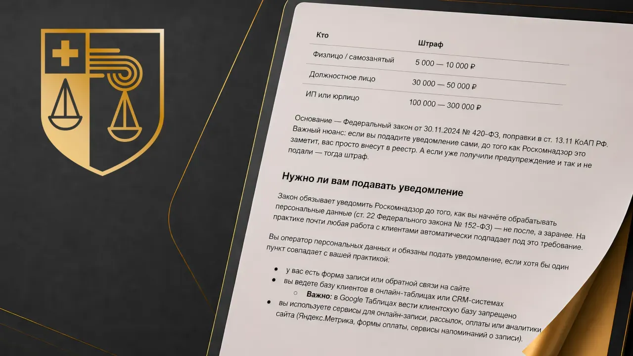 Регистрация в Роскомнадзоре как оператор персональных данных